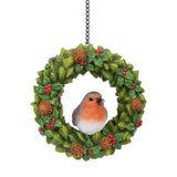 Vivid Arts Hanging Robin In Floral Wreath