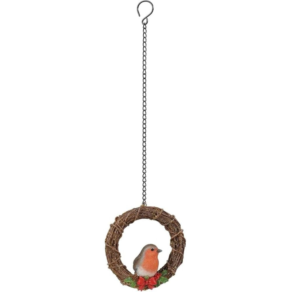 Vivid Arts Hanging Robin Rattan Wreath - BG-XW35-G