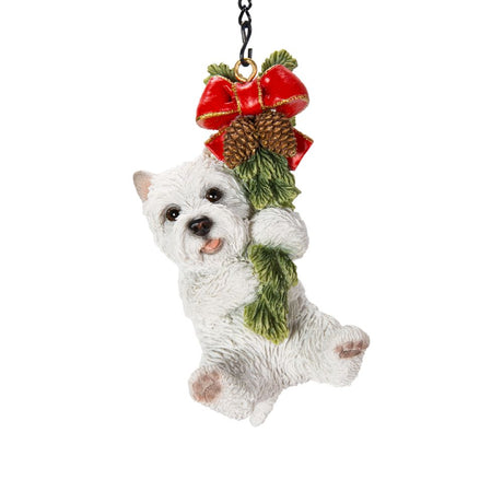 Vivid Arts Hanging West Highland Terrier Puppy with Wreath Pet Pal