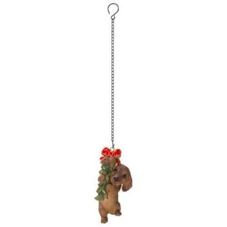 Vivid Arts Resin Hanging Brown Dachshund Wreath Puppy Pet Pal
