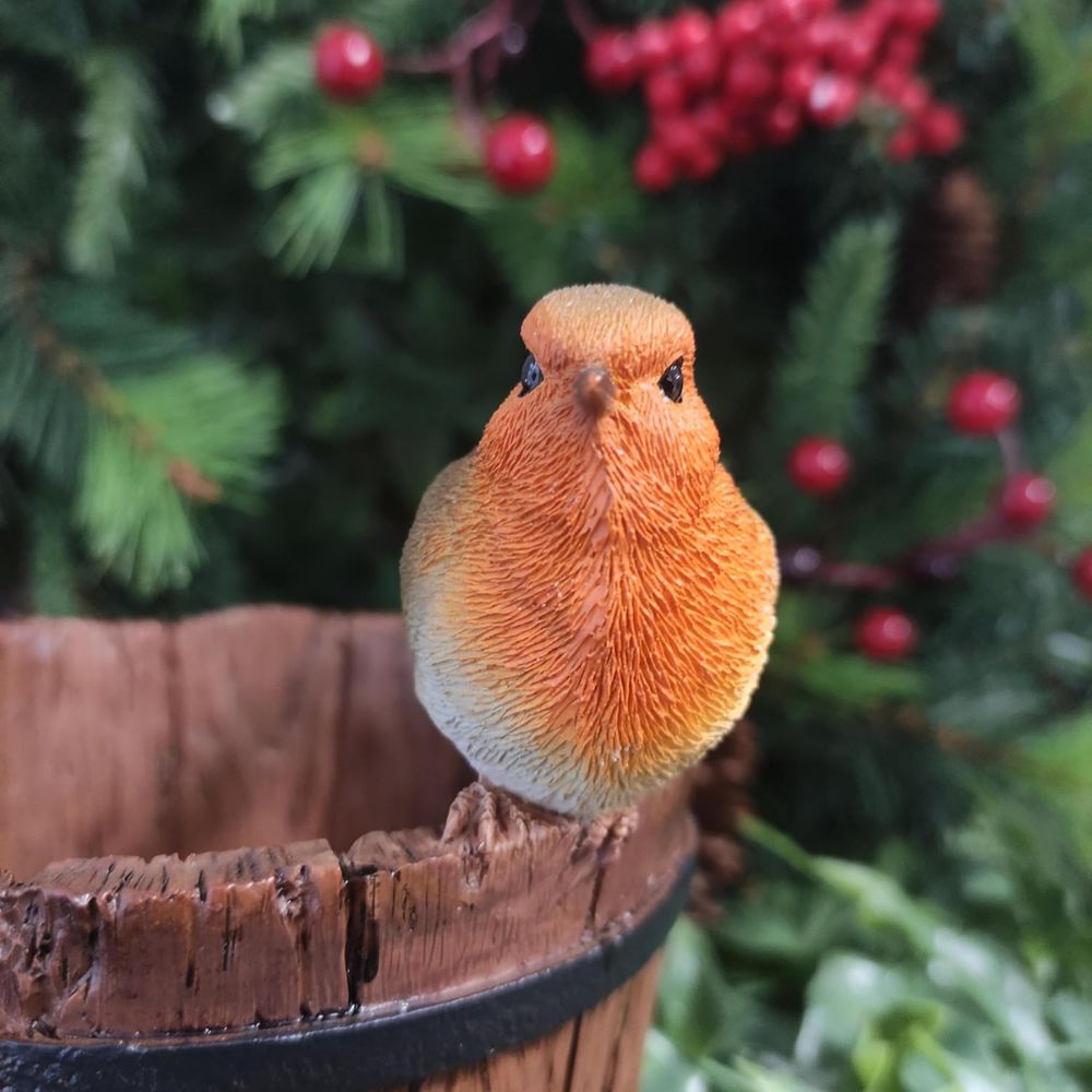 Vivid Arts Water Barrel Planter Robin - BS-RB20-D