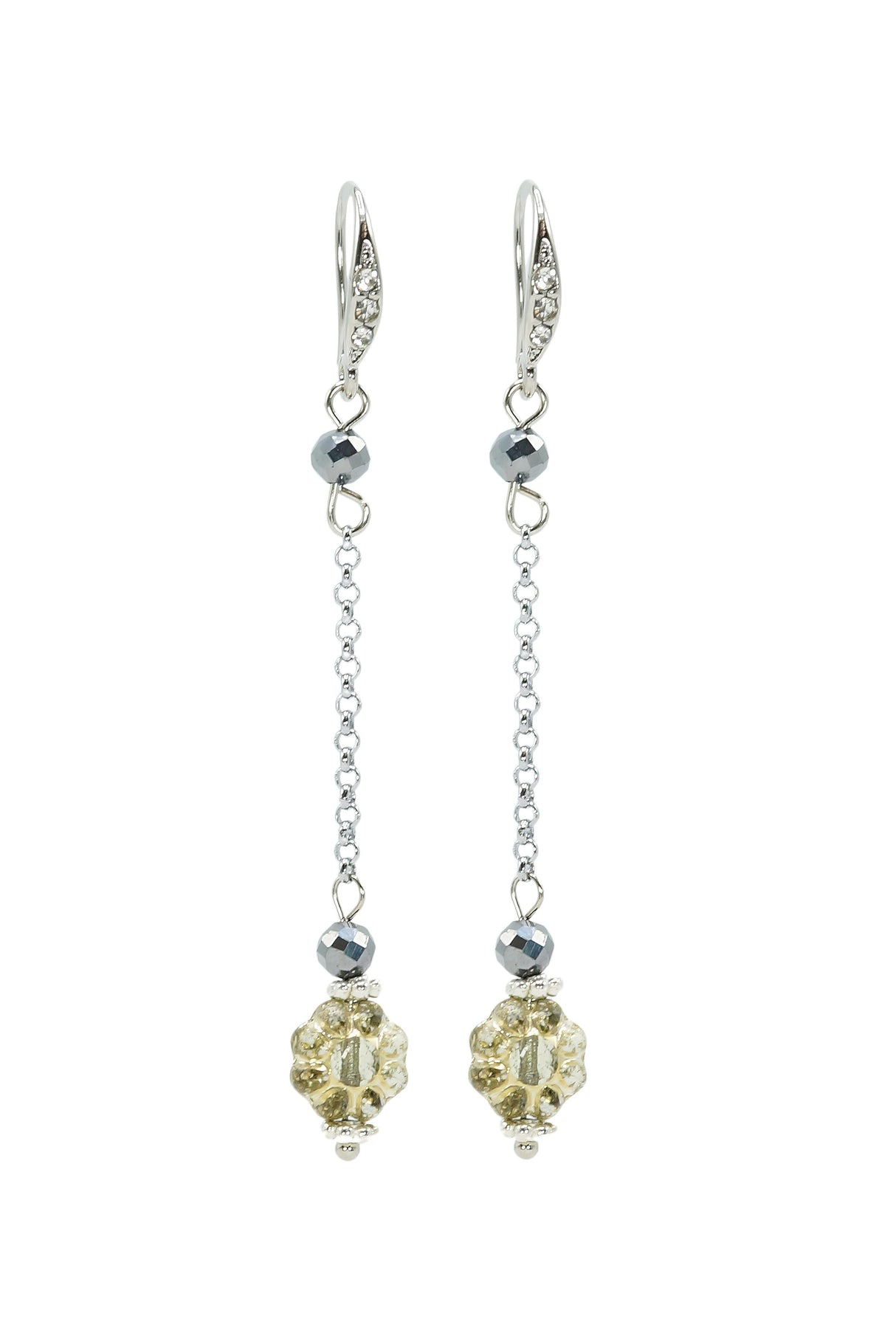 Rosie Fox Silver Hematite Belle Chain Earrings