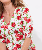 Joe Browns 18 Cream Rebecca Roses Vintage Blouse - WA417A