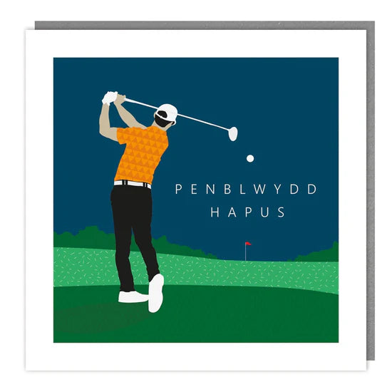 Tracks Publishing Penblwydd Hapus Golf Blank Card