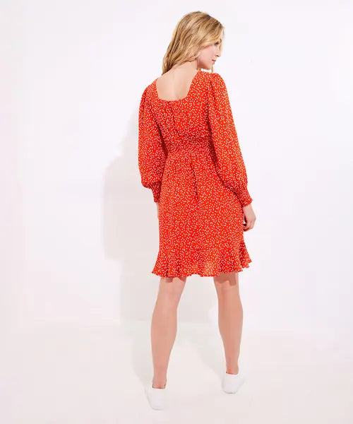 Joe Browns 8 Orange Sassy Spot Short Dress - WF182A