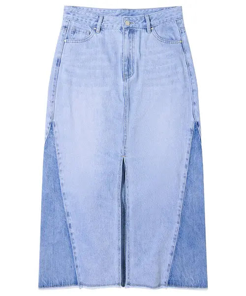 Joe Browns 16 Blue Denim Elsa Panelled Midi Skirt