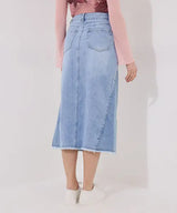 Joe Browns 16 Blue Denim Elsa Panelled Midi Skirt