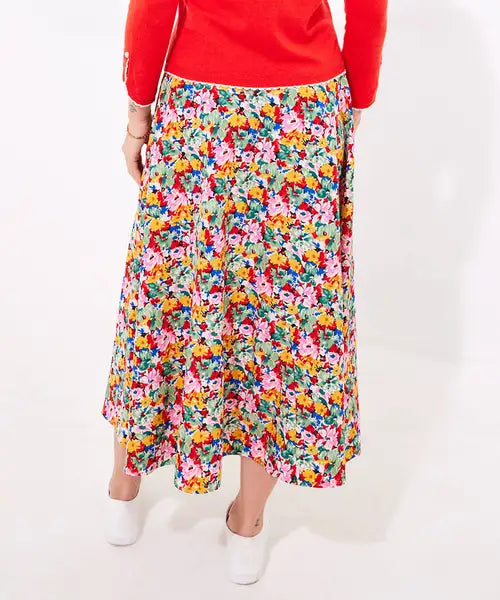 Joe Browns 8 Multi-Coloured Floral Fancy Printed Maxi Skirt - WS453A