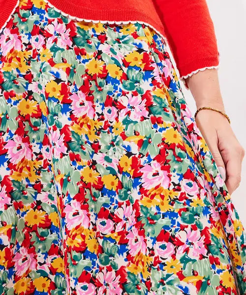 Joe Browns 8 Multi-Coloured Floral Fancy Printed Maxi Skirt - WS453A