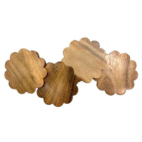 Walton & Co 10cm Scalloped Wooden Coaster (Set of 4)