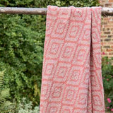 Walton & Co 127cm x 152cm Diamond Recycled Cotton Throw - Coral