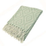 Walton & Co 127cm x 152cm Diamond Recycled Cotton Throw - Sage