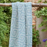 Walton & Co 127cm x 152cm Diamond Recycled Cotton Throw - Sea Blue