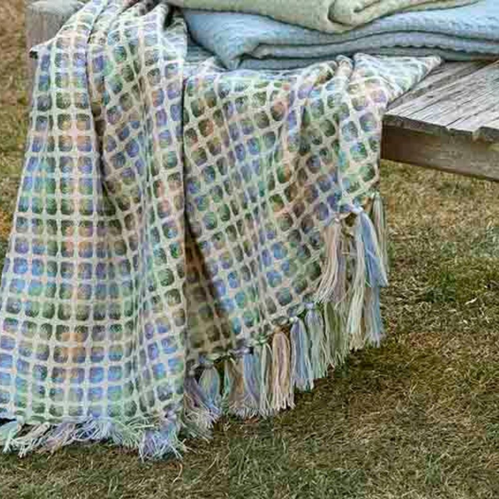 Walton & Co 127cm x 152cm Kielder Throw - Olive Cornflower