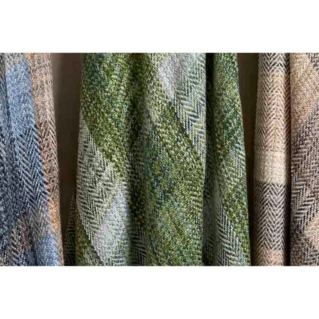 Walton & Co 152cm Tweed Check Throw - Olive