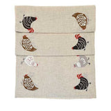 Walton & Co 35cm x 175cm Embroidered Hen Table Runner