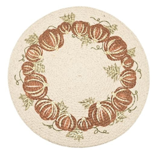 Walton & Co 38cm Circular Pumpkin Print Placemat