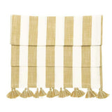 Walton & Co 40cm x 180cm Wide Stripe Table Runner - Honeydew
