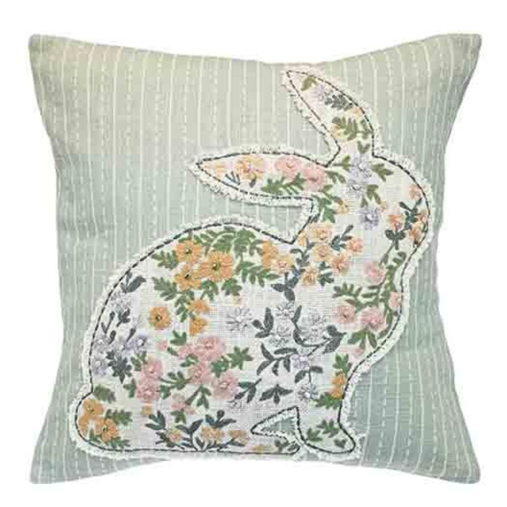 Walton & Co 43cm x 43cm Embroided Rabbit Cushion