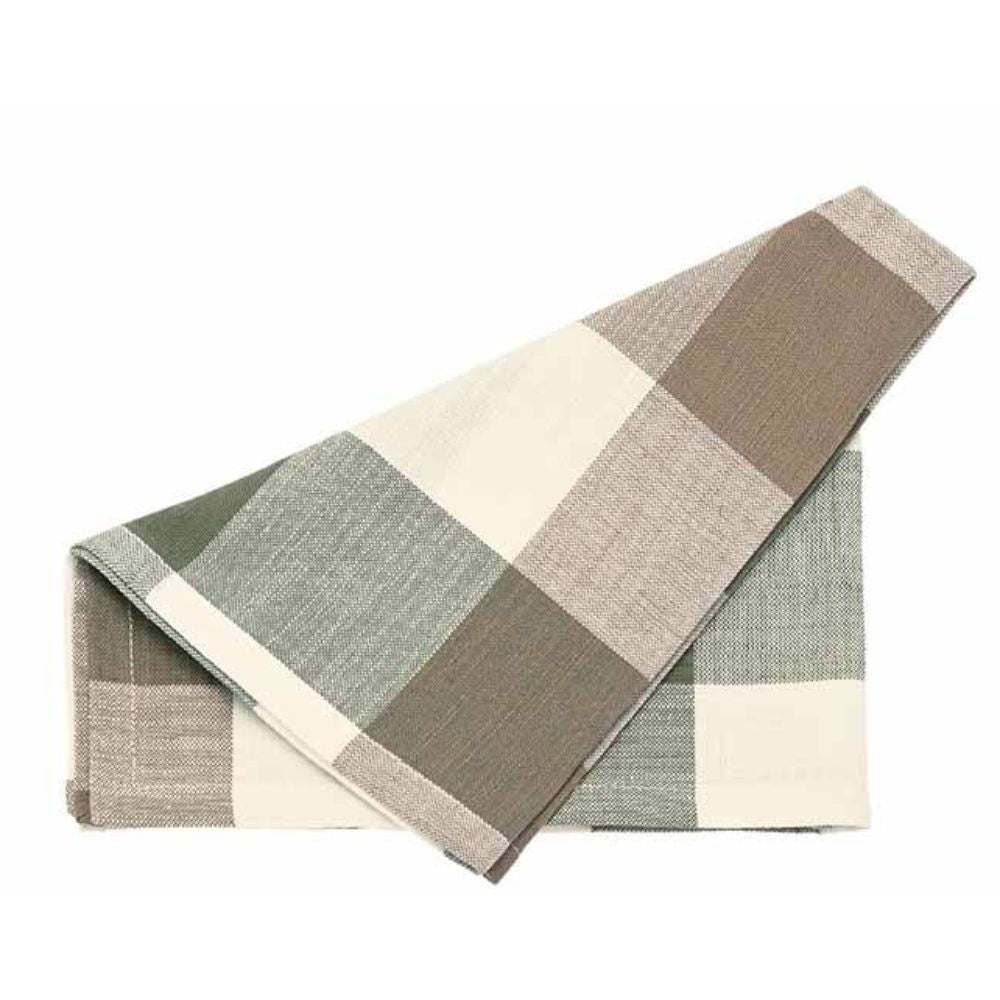 Walton & Co 45cm Vermont Napkin Olive Mocha (Set of 4)