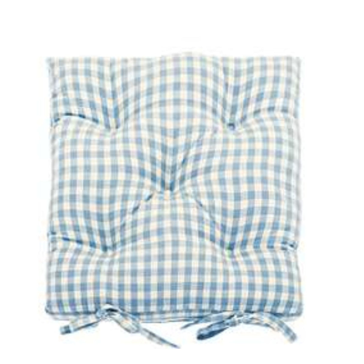 Walton & Co Blue Gingham Seat Pad with Ties