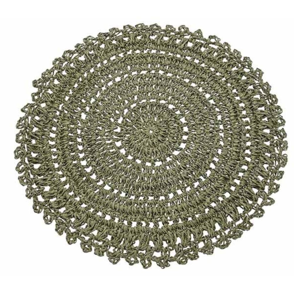 Walton & Co Crochet Paper Placemat - Olive