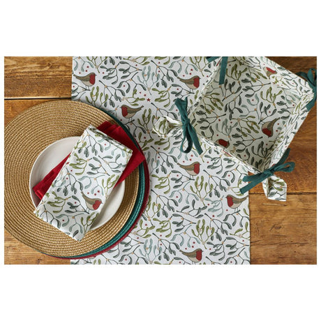 Walton & Co Robin & Mistletoe Bread Basket