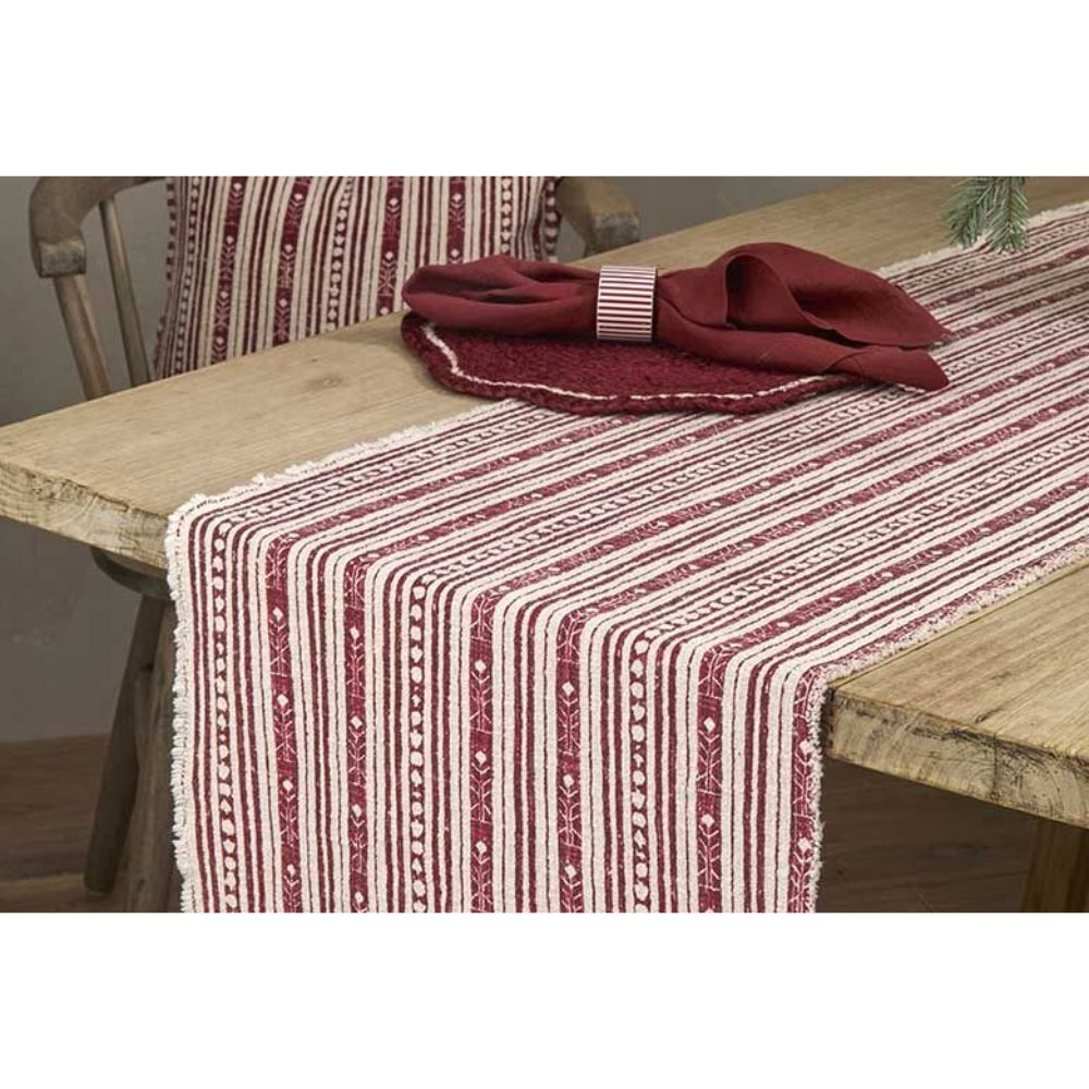 Walton & Co 180cm Stockhom Red Stripe Table Runner