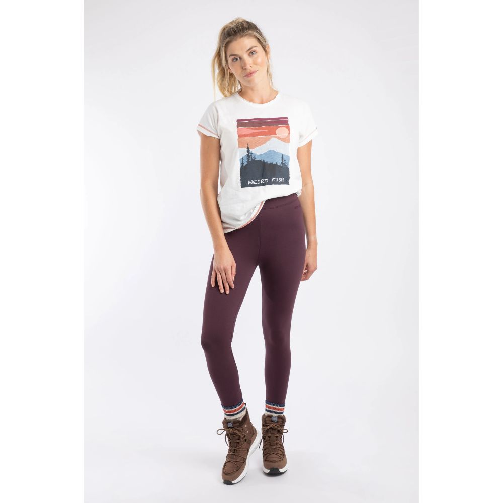Weird Fish Lilliane High Waisted Leggings - Mulled Wine