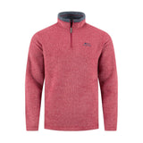 Weird Fish Newark 1/4 Zip Grid Men's Fleece - Rhubarb