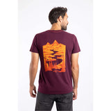 Weird Fish Mountain Valley Back Print Graphic T-Shirt - Aubergine