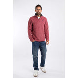Weird Fish Newark 1/4 Zip Grid Men's Fleece - Rhubarb