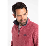 Weird Fish Newark 1/4 Zip Grid Men's Fleece - Rhubarb
