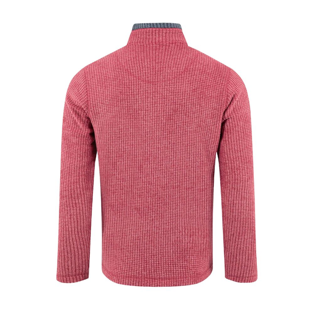 Weird Fish Newark 1/4 Zip Grid Men's Fleece - Rhubarb