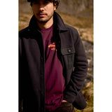 Weird Fish Mountain Valley Back Print Graphic T-Shirt - Aubergine