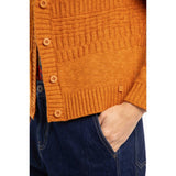 Weird Fish Amiens Eco Mixed Stitch Cardigan - Nut