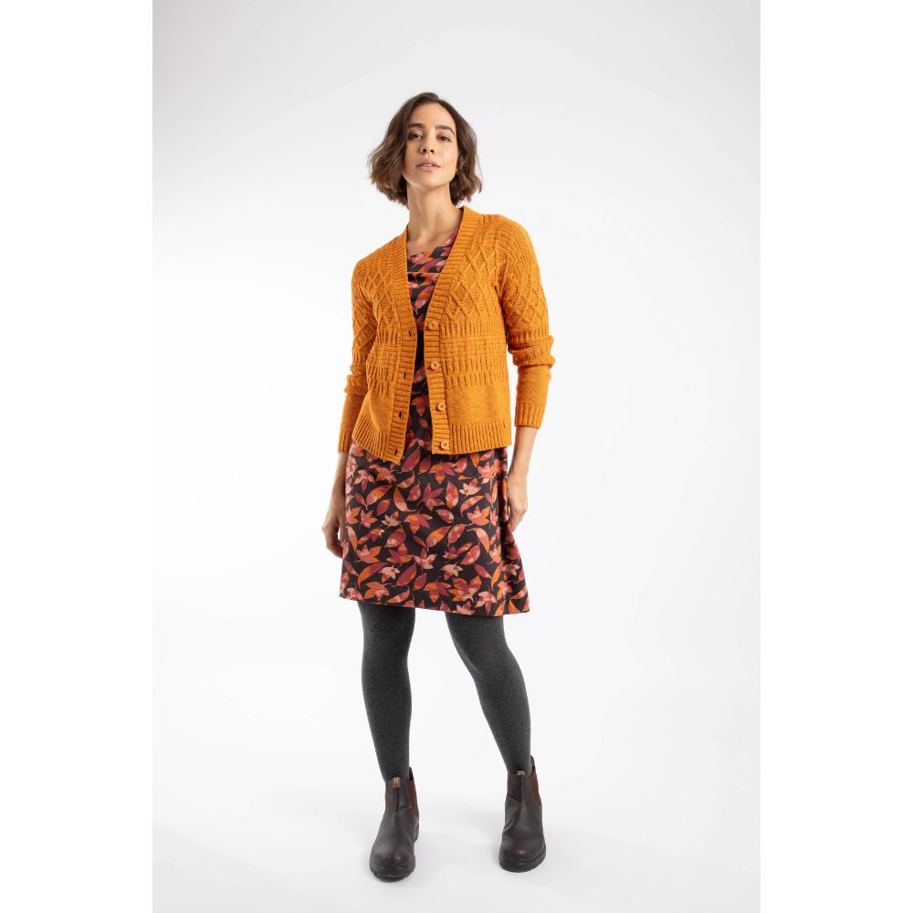 Weird Fish Amiens Eco Mixed Stitch Cardigan - Nut