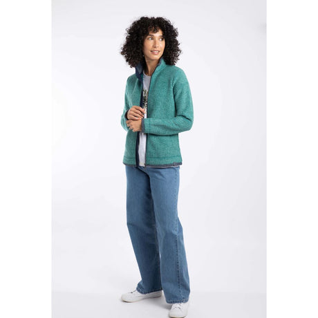 Weird Fish Ariana Full Zip Grid Fleece - Leaf Green