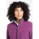 Weird Fish Ariana Full Zip Grid Fleece - Purple Wine