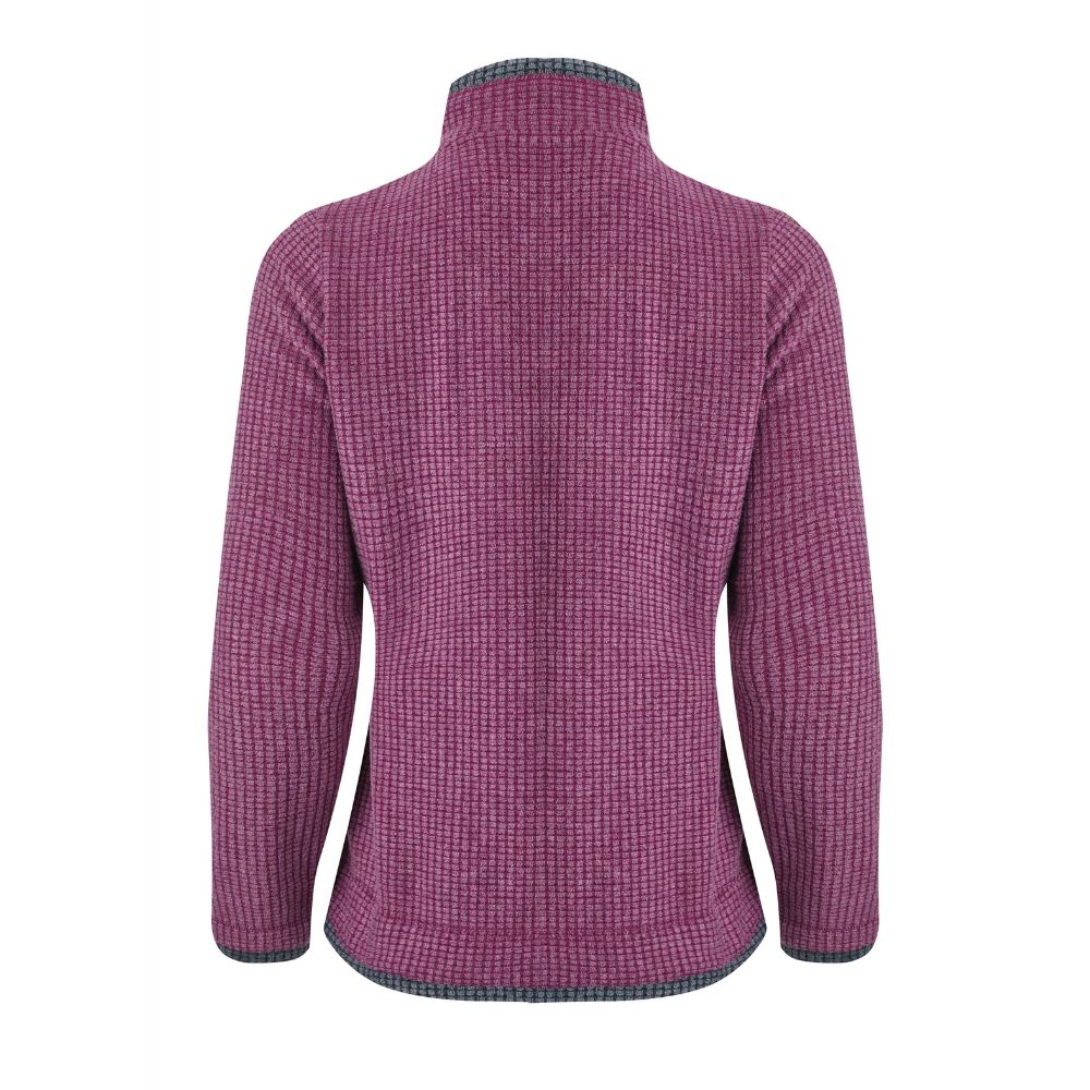 Weird Fish Ariana Full Zip Grid Fleece - Purple Wine