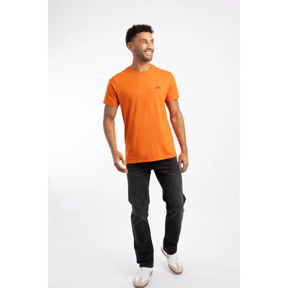 Weird Fish Fished Organic Cotton Branded T-Shirt - Brick Orange