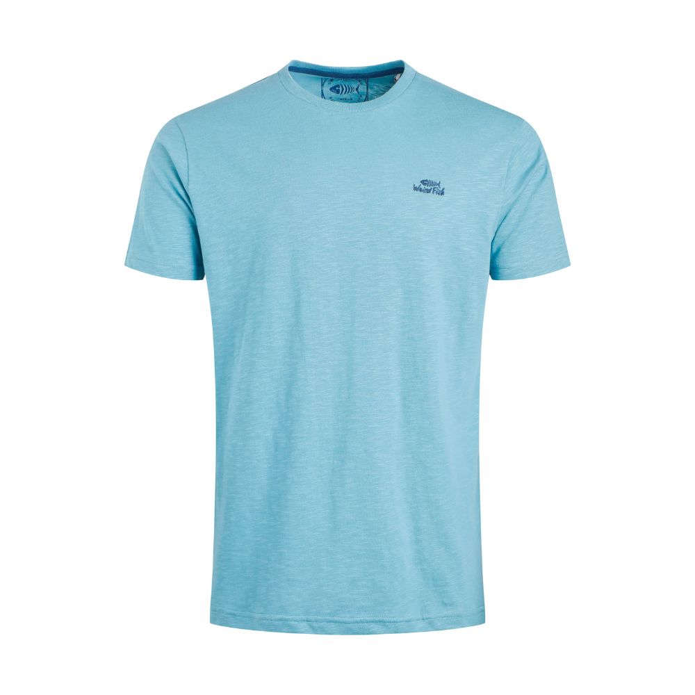 Weird Fish Fished Organic Cotton Branded T-Shirt - Smoked Blue