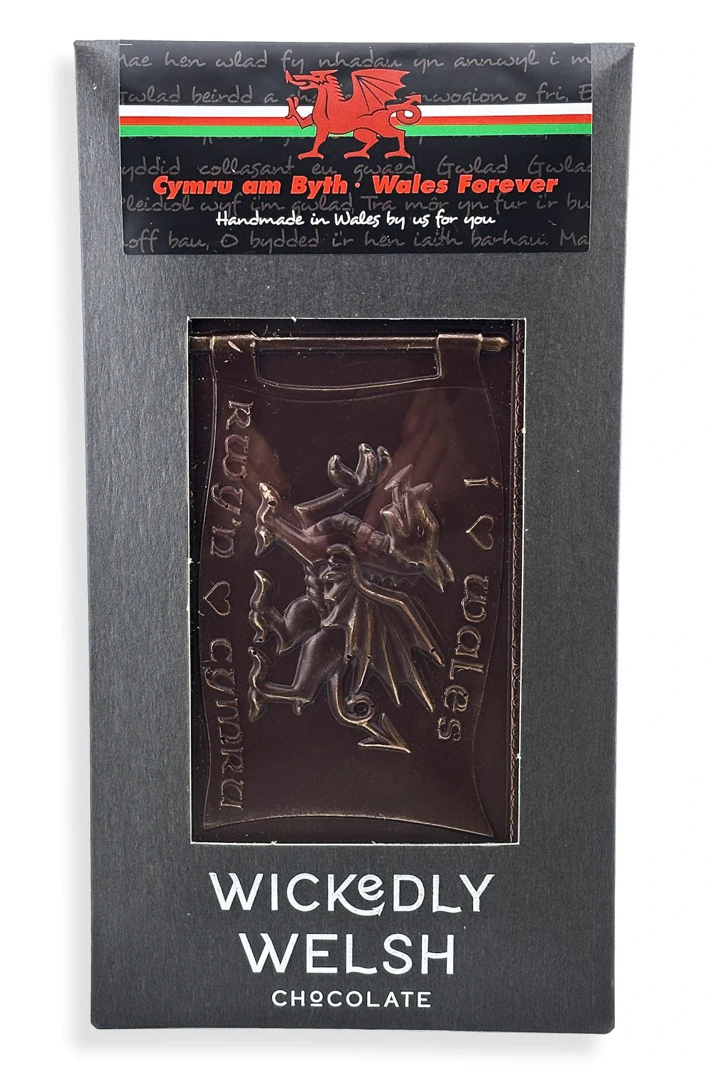 Wickedly Welsh 'Cymru am Byth' Dark Chocolate Dragon Bar