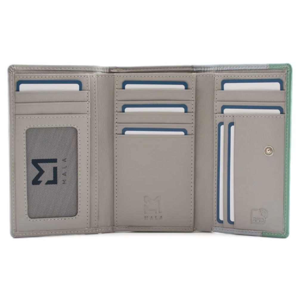 Mala Leather Valais Large Tri Fold Purse