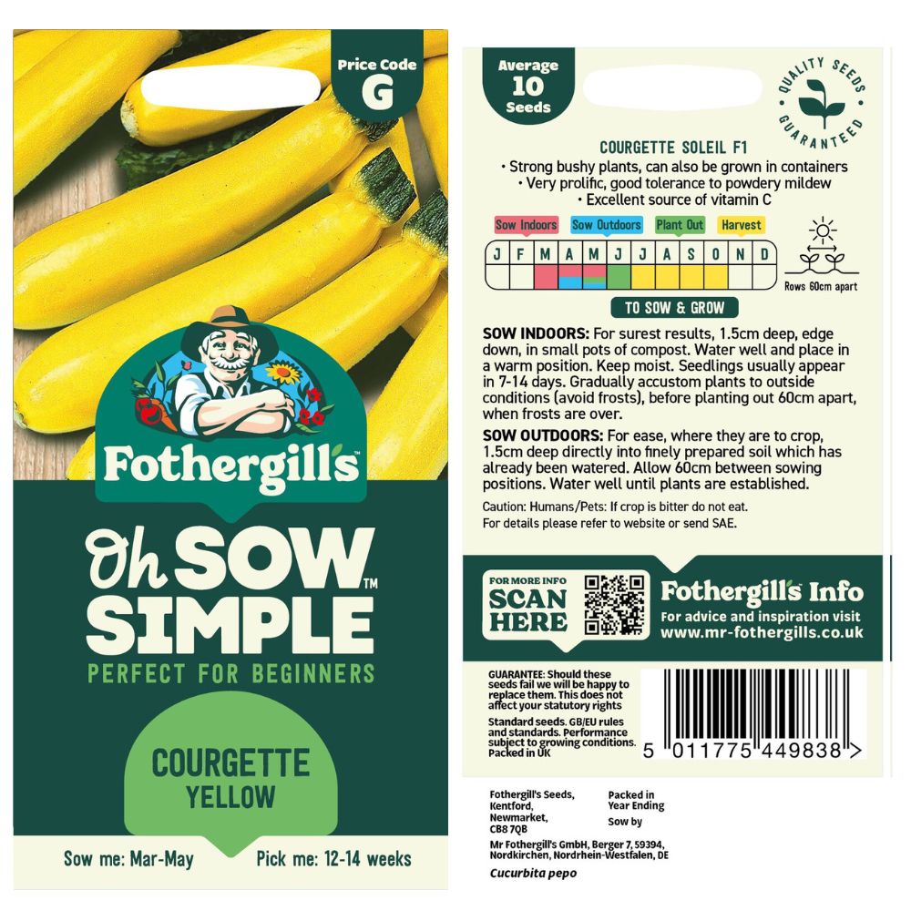 Fothergills Oh Sow Simple Yellow Corgette