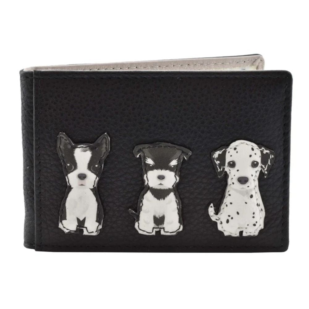 Mala Leather Best Friends Black Sitting Dogs ID / Travel pass