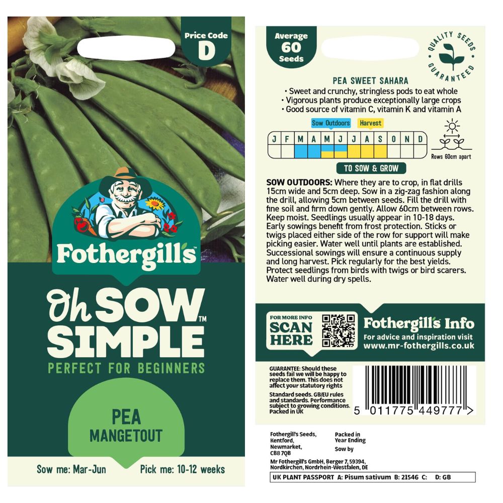 Fothergills Oh Sow Simple Mangetout Pea