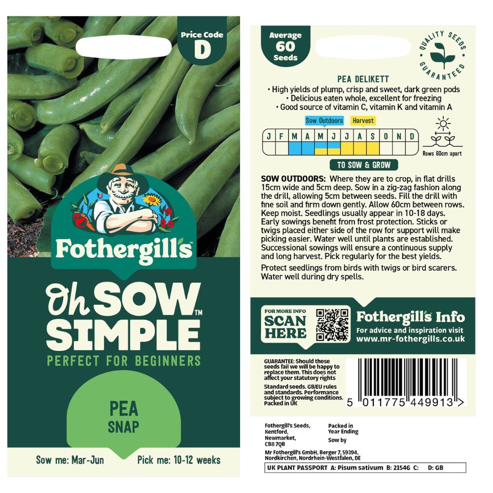Fothergills Oh Sow Simple Pea Snap