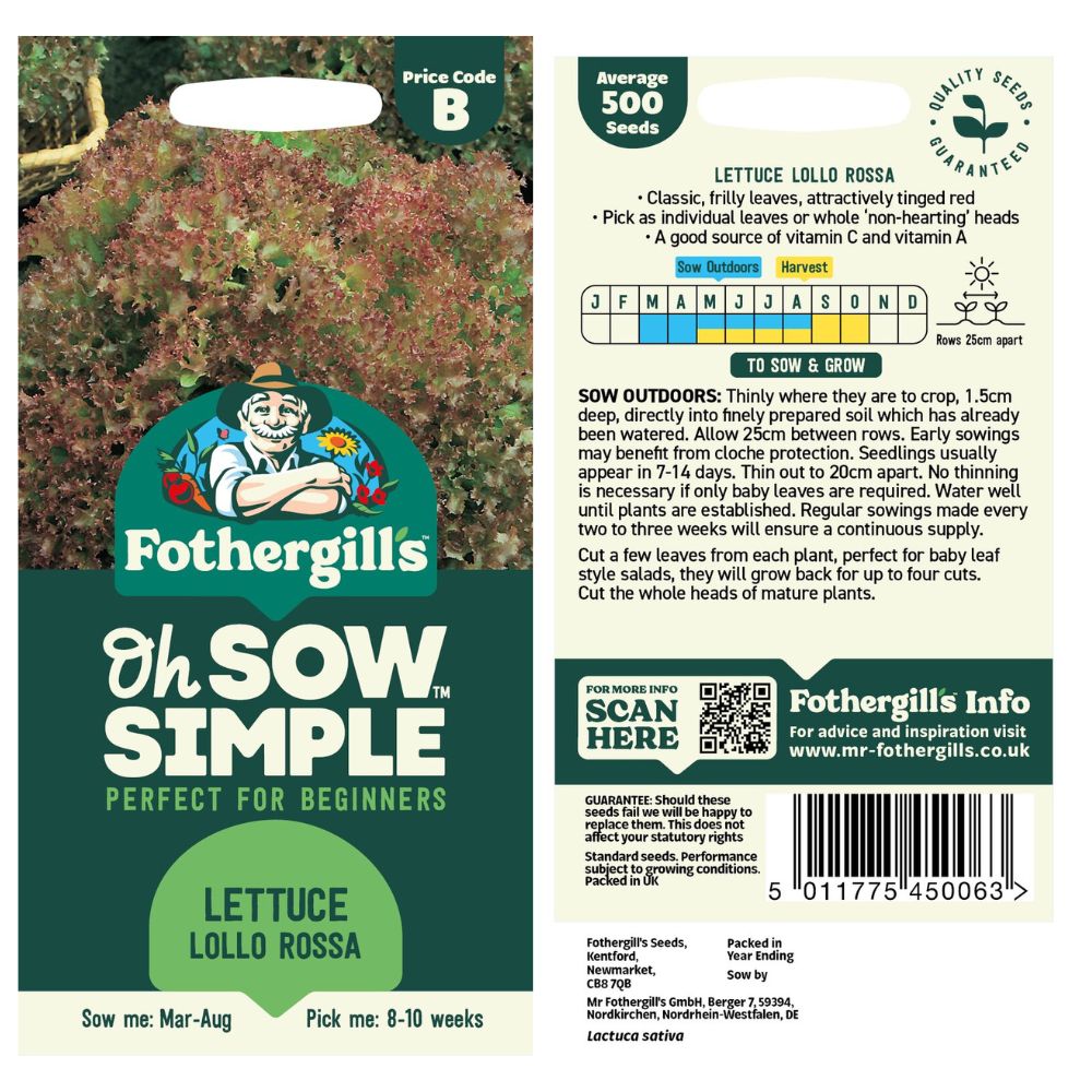 Fothergills Oh Sow Simple Lollo Rossa Lettuce