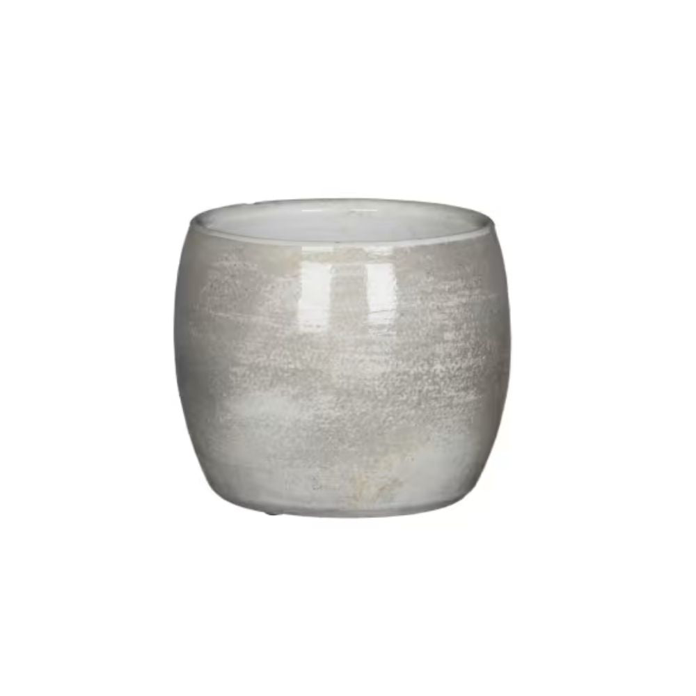 Woodlodge 14cm Carlo Glazed Pot - Light Grey